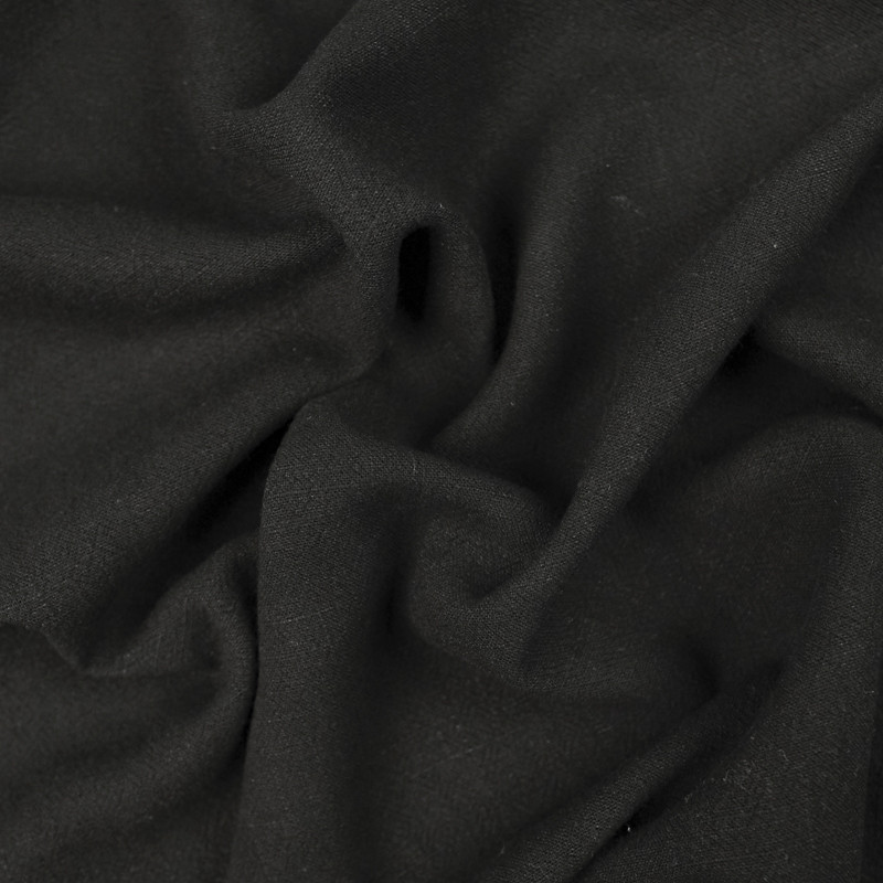 Black Washed Linen Viscose - Maison Klem